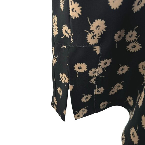 Talbots Knit Jersey Tunic Top 2X Floral Black Tan 3/4 Sleeve Stretch NWT TP-2818 - Picture 5 of 13